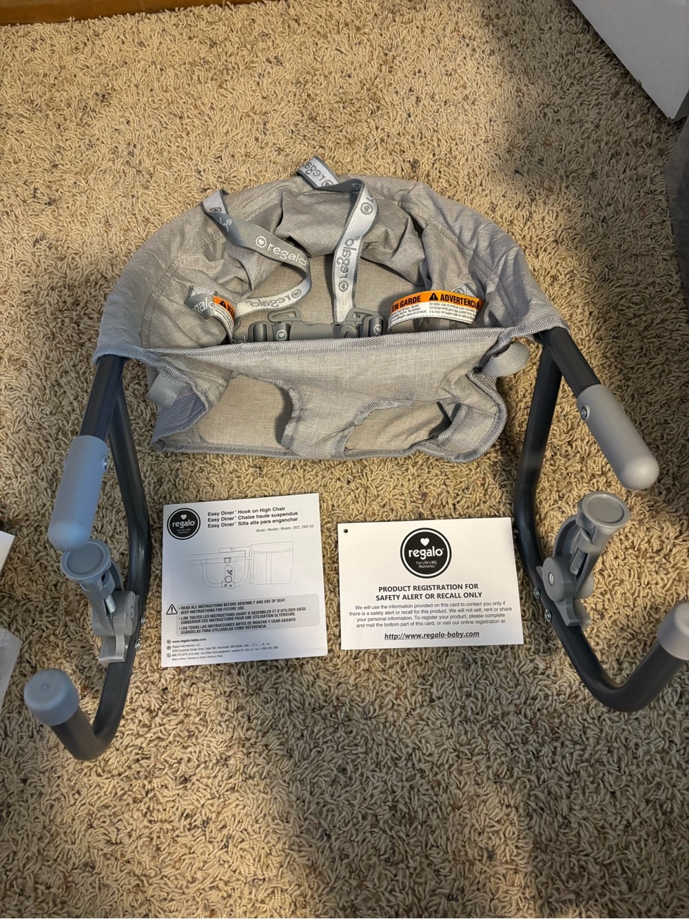 Gray Portable Baby High Chair Seat